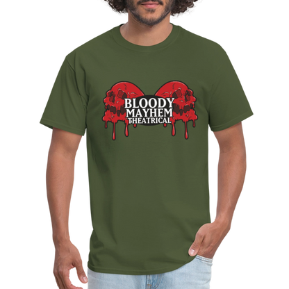 Bloody Mayhem Theatrical Logo Unisex T-Shirt - military green