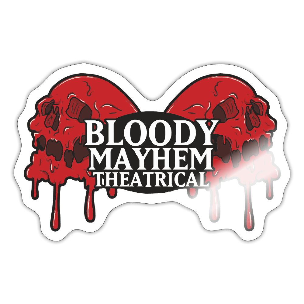 Bloody Mayhem Theatrical Logo Sticker - white glossy