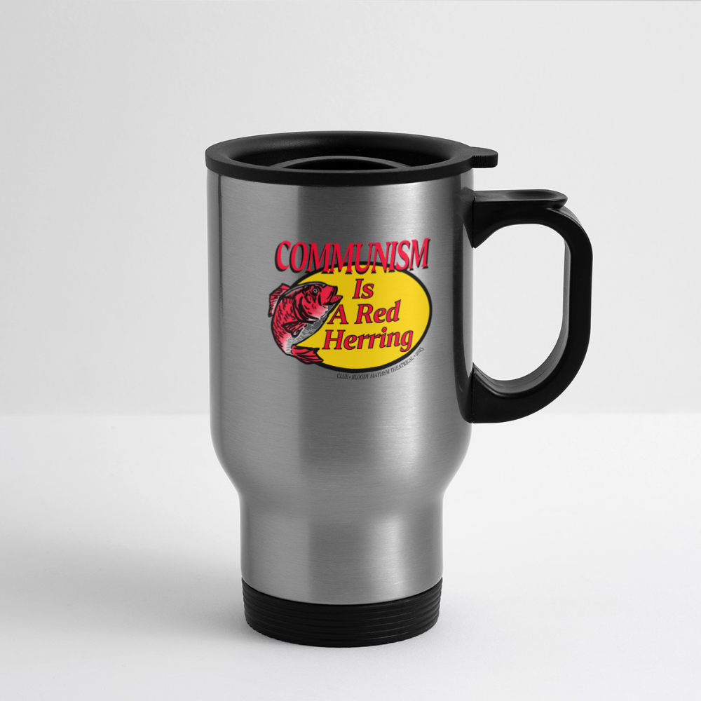CLUE Red Herring Travel Mug - silver