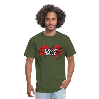 Bloody Mayhem Theatrical Logo Unisex T-Shirt - military green