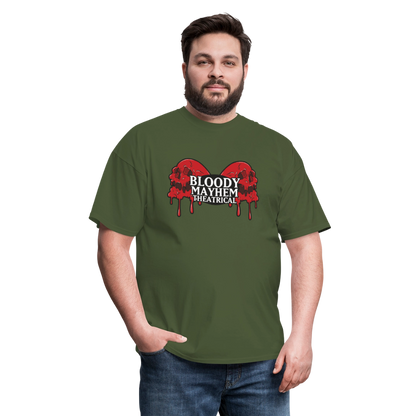 Bloody Mayhem Theatrical Logo Unisex T-Shirt - military green