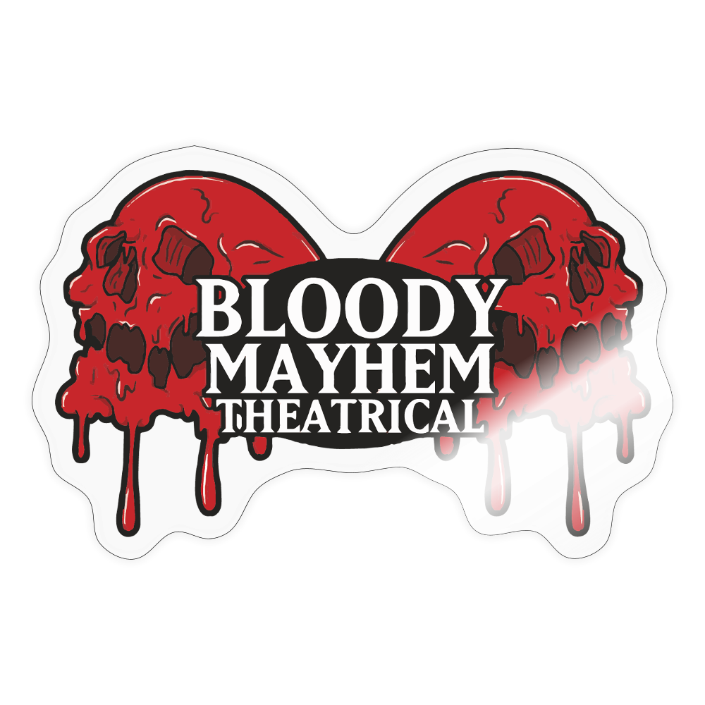 Bloody Mayhem Theatrical Logo Sticker - transparent glossy