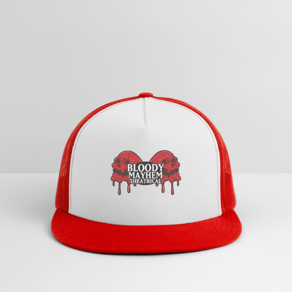 Bloody Mayhem Theatrical Logo Trucker Hat - white/red