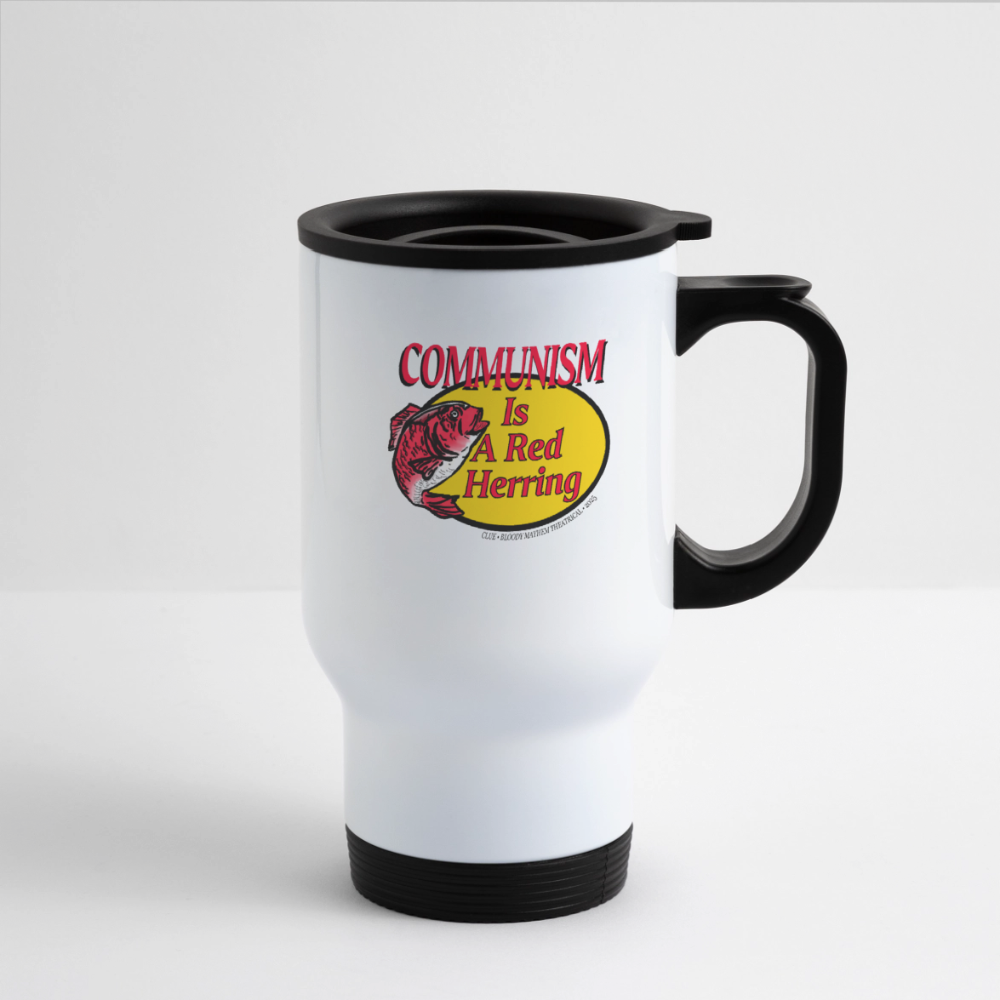 CLUE Red Herring Travel Mug - white