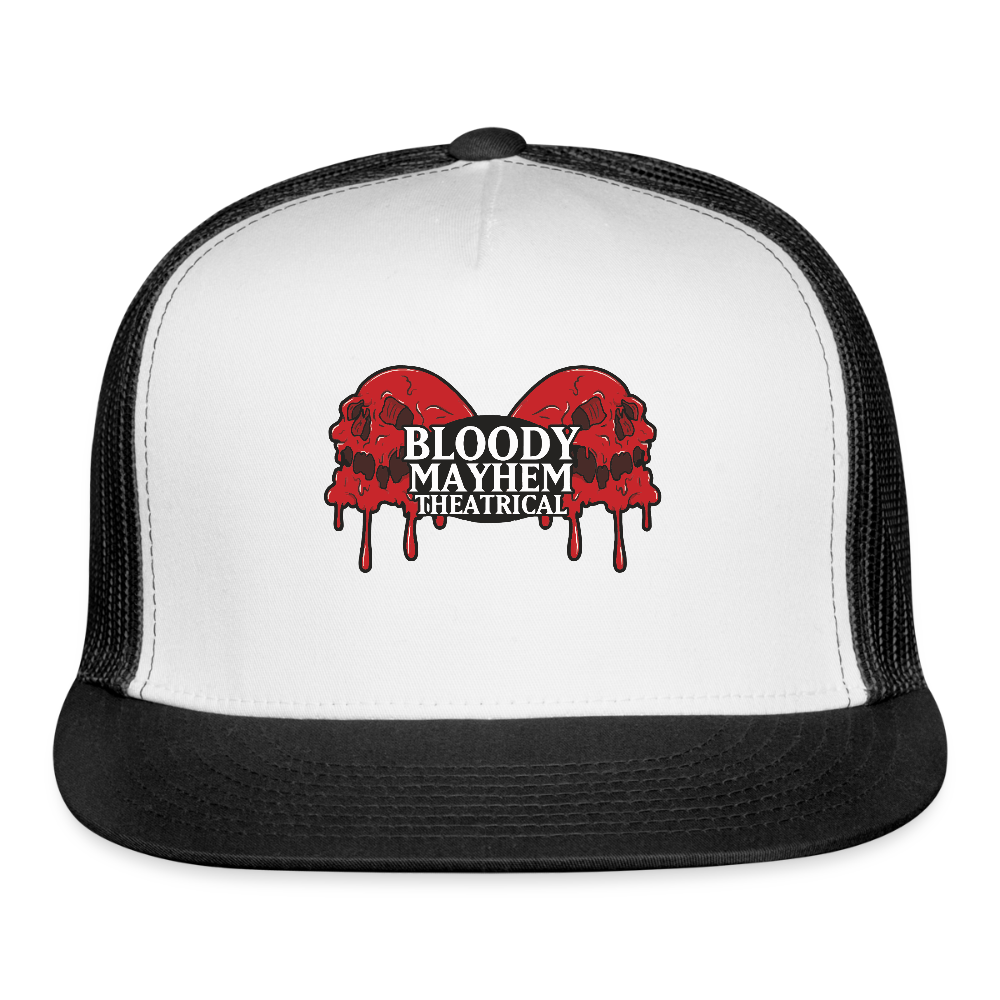 Bloody Mayhem Theatrical Logo Trucker Hat - white/black