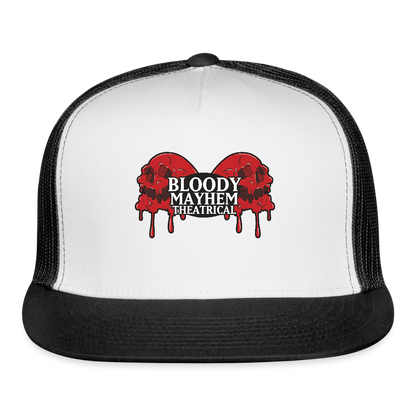 Bloody Mayhem Theatrical Logo Trucker Hat - white/black