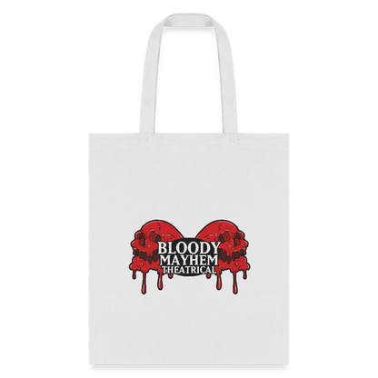Bloody Mayhem Theatrical Logo Tote Bag - white