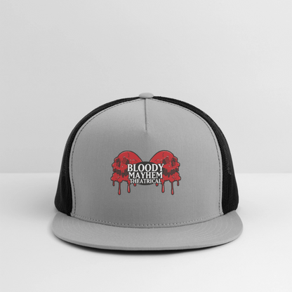 Bloody Mayhem Theatrical Logo Trucker Hat - gray/black