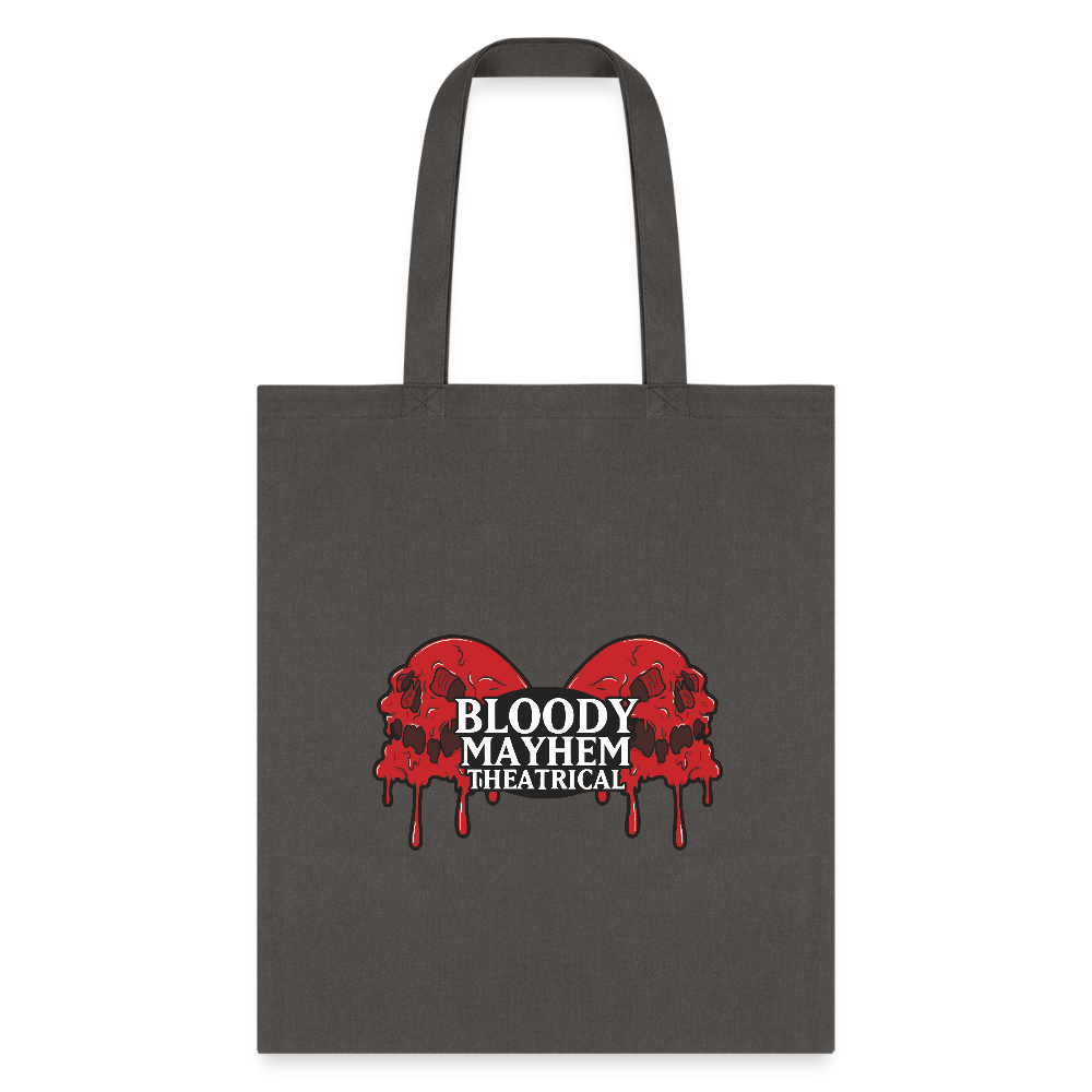 Bloody Mayhem Theatrical Logo Tote Bag - charcoal