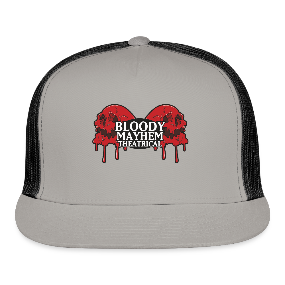 Bloody Mayhem Theatrical Logo Trucker Hat - gray/black