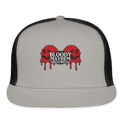 Bloody Mayhem Theatrical Logo Trucker Hat - gray/black
