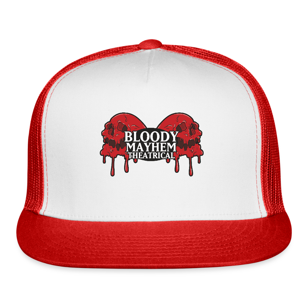 Bloody Mayhem Theatrical Logo Trucker Hat - white/red