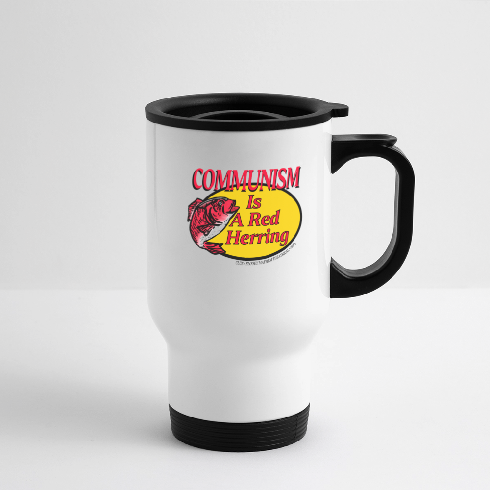 CLUE Red Herring Travel Mug - white