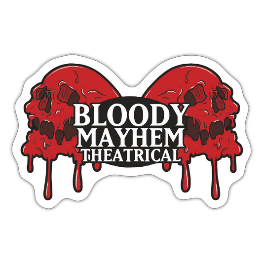 Bloody Mayhem Theatrical Logo Sticker - white matte