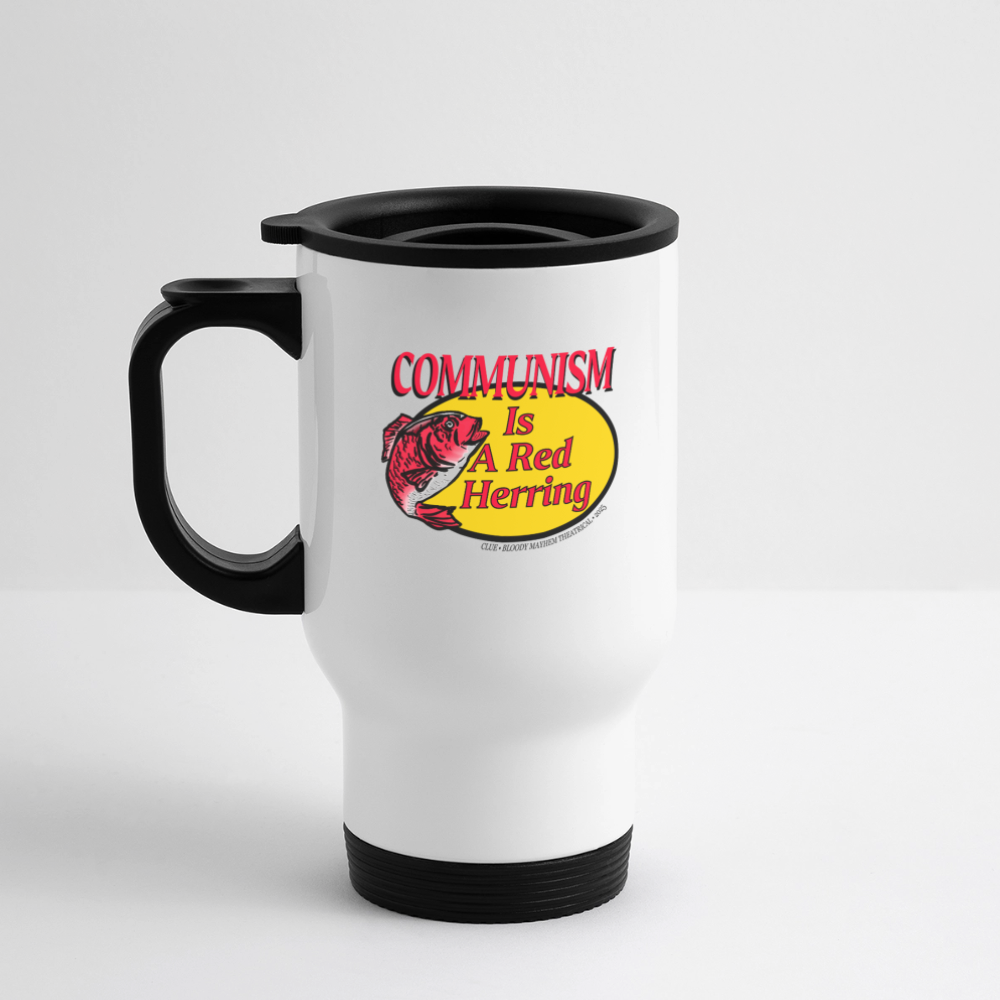 CLUE Red Herring Travel Mug - white