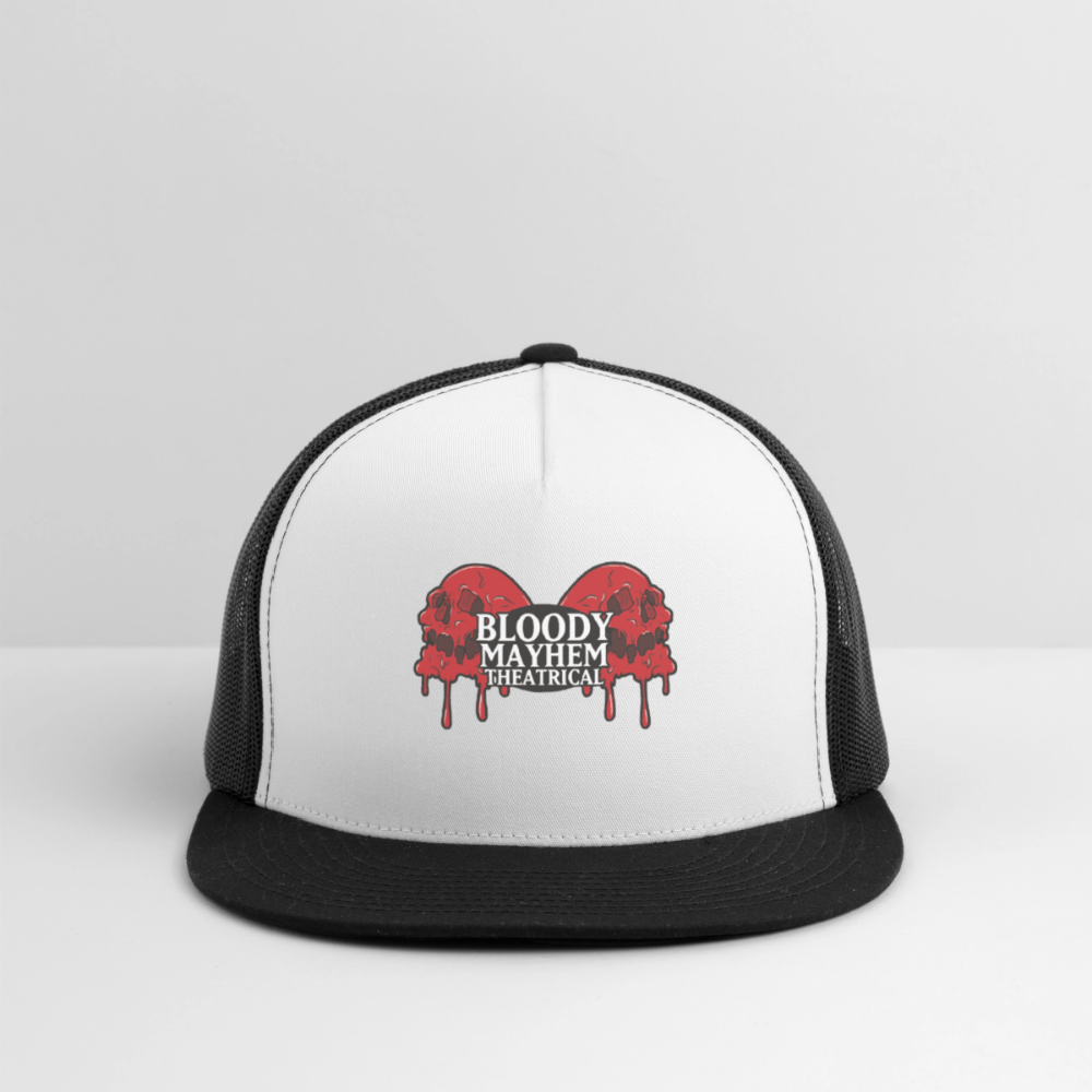 Bloody Mayhem Theatrical Logo Trucker Hat - white/black