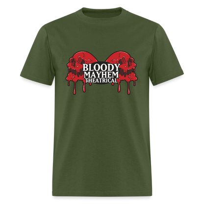 Bloody Mayhem Theatrical Logo Unisex T-Shirt - military green